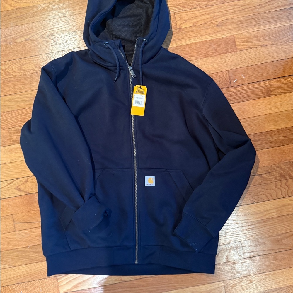 Carhartt Rain Defender Dark Blue Full-Zip Sweatshirt